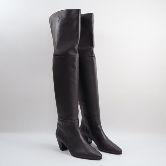 🔥LAFAYETTE 148 Nappa Leather Lucille Tall Icon Boots Grey 8.5US/38.5EU MSRP$898 - Picture 9 of 11